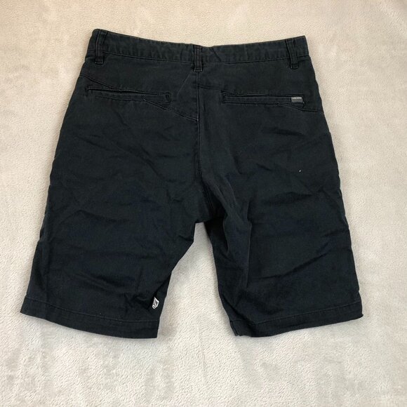 Volcom Mens Chino Shorts Size 30 Flat Front Casula Summer Pockets Black Cotton - Picture 12 of 12